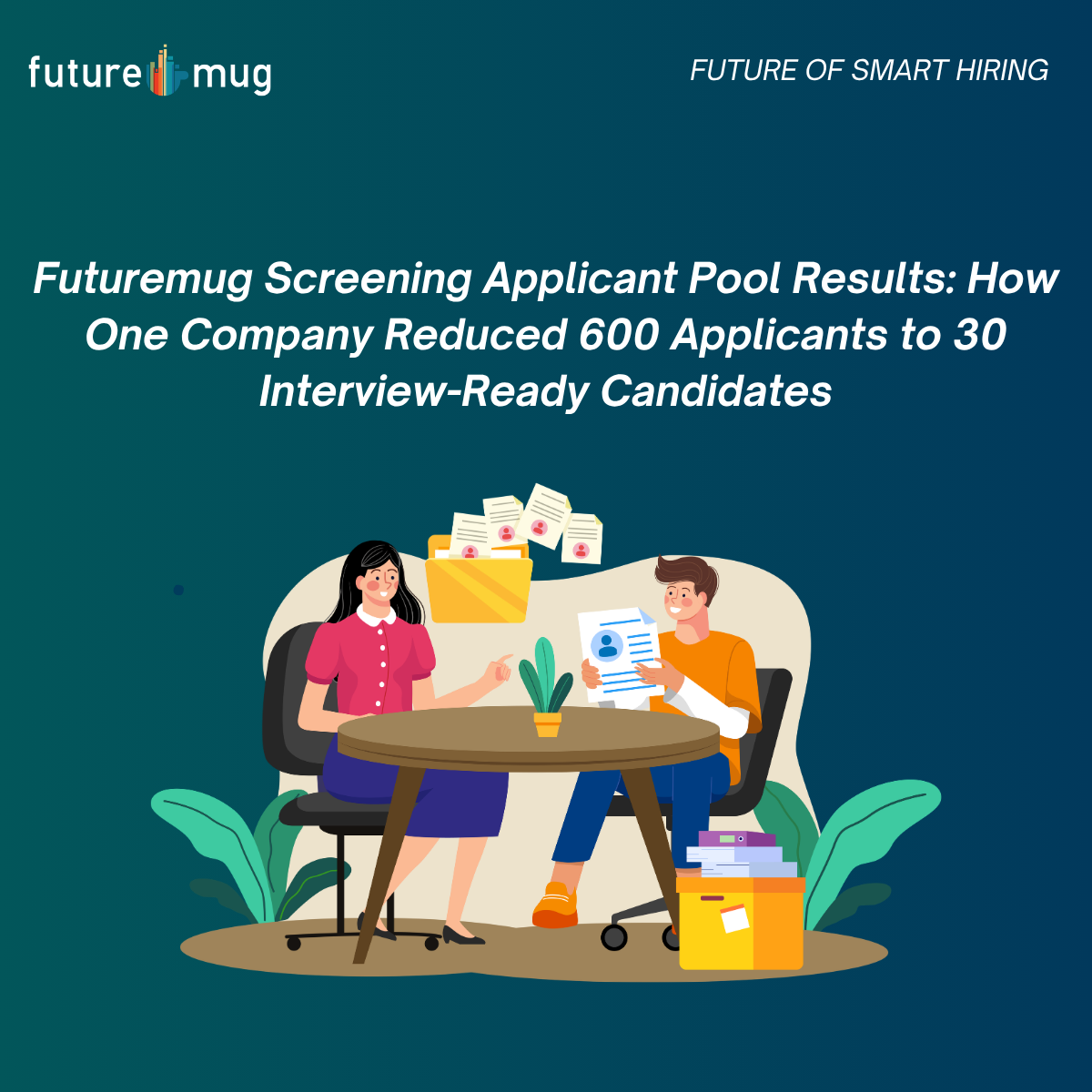 Futuremug screening applicant pool results with AI-powered candidate screening